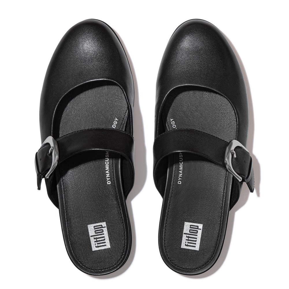 Fitflop Allegro Buckle Deri - Bayan Mules Siyah - 71VLWTGMO