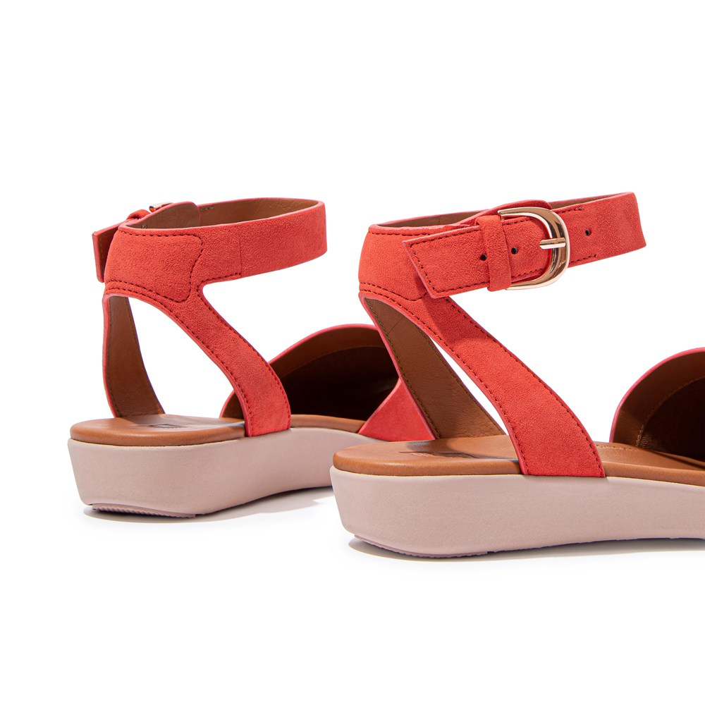 Fitflop Cova Suede Peep-Toe - Bayan Sandalet Pembe - 67AUERWQD