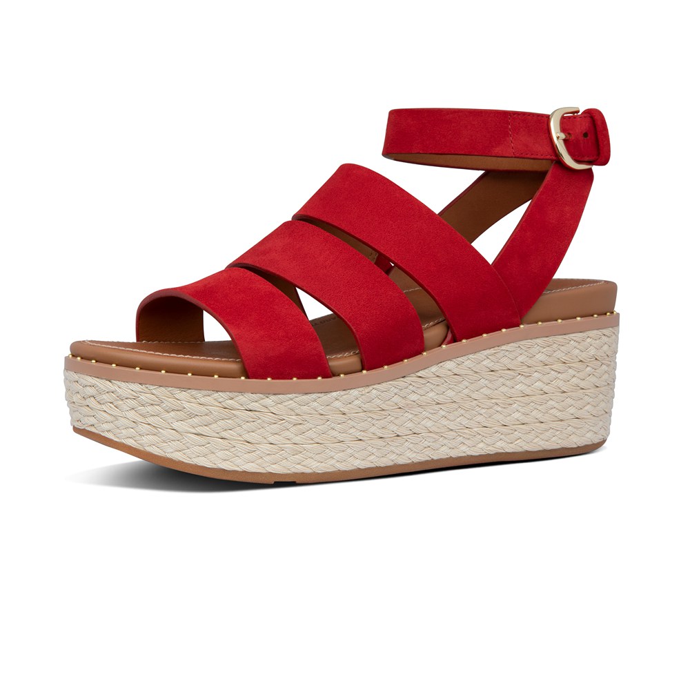 Fitflop Eloise Espadrille Sandals - Bayan Wedge Kırmızı - 03EQRKJDB