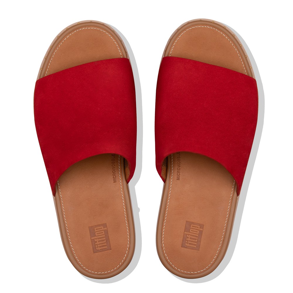 Fitflop Eloise Espadrille Suede Slides - Bayan Wedge Kırmızı - 02WTZIUFK