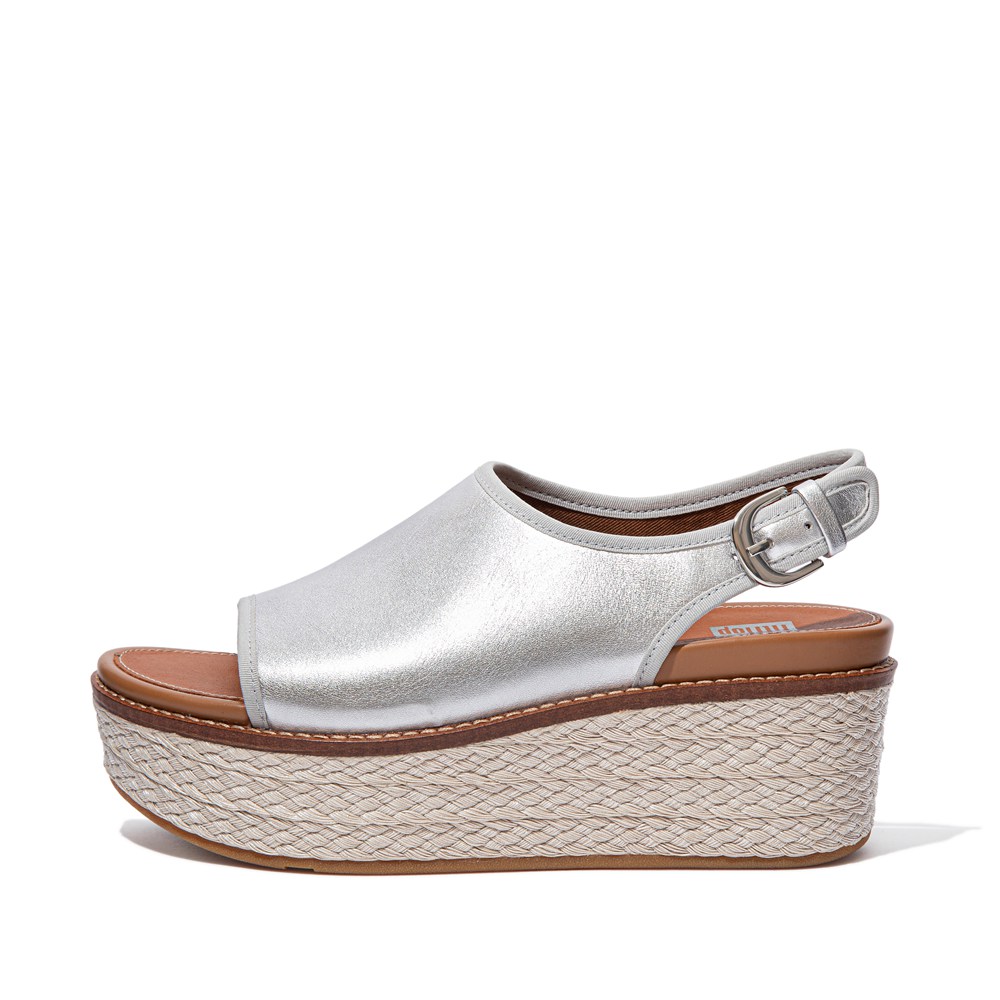 Fitflop Eloise Mixed-Metallics Back-Strap - Bayan Wedge Gümüş - 31AEGZFJT