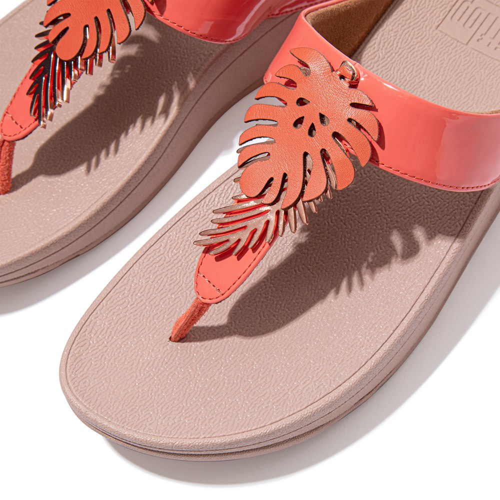 Fitflop Fino Jungle-Leaf Patent - Bayan Sandalet Pembe - 37LNYZIKA