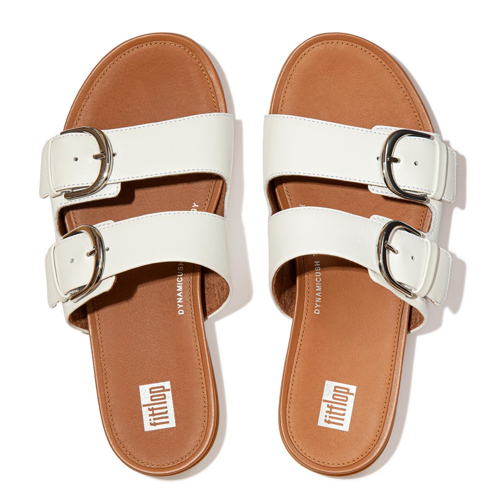 Fitflop Gracie Buckle Deri - Bayan Terlik Beyaz - 97YVLGQRN