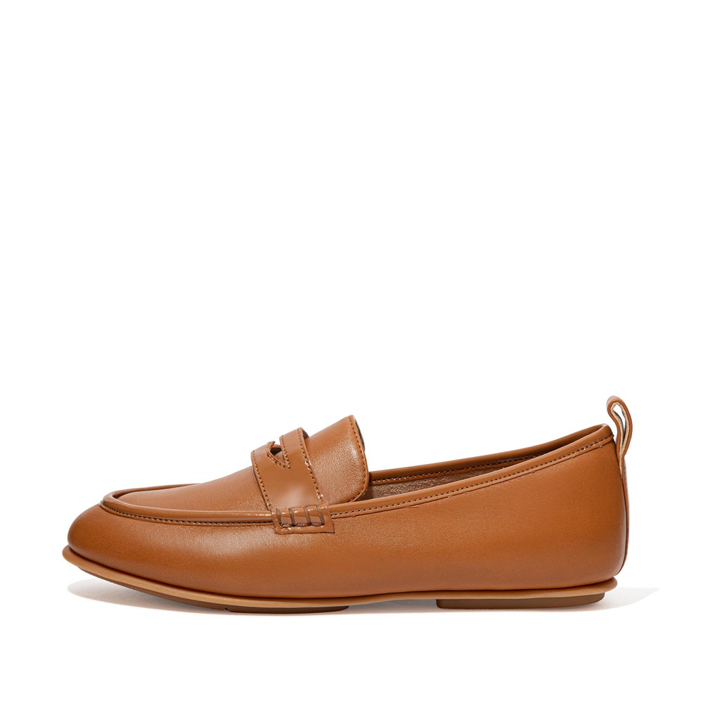 Fitflop Lena Deri Penny - Bayan Loafers Kahverengi - 37SGZBWCN