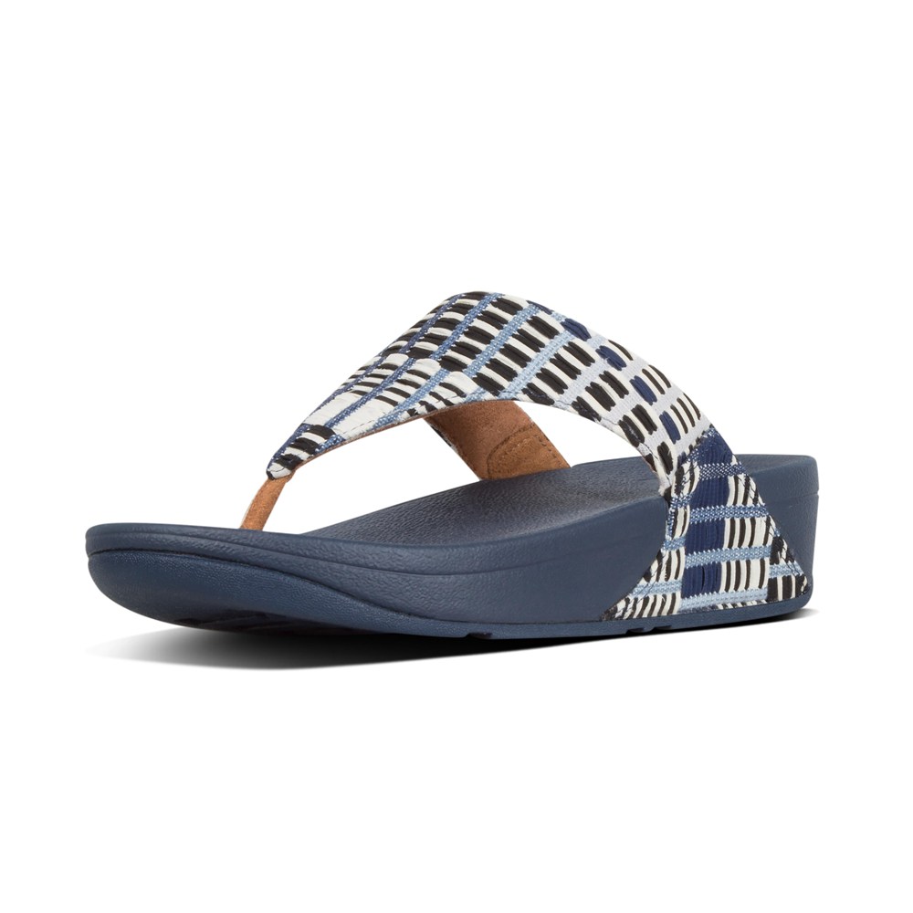 Fitflop Lulu Art Toe-Post - Bayan Sandalet Lacivert - 34NGWVZUE