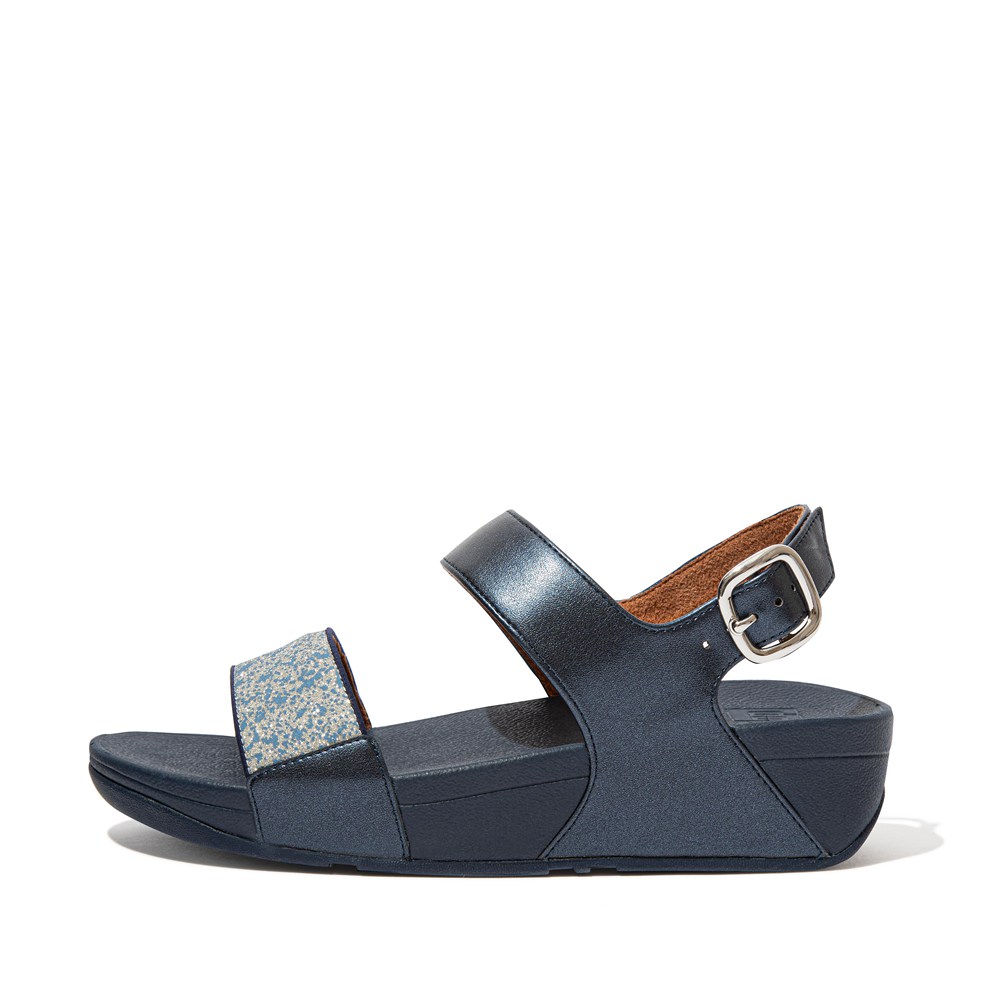 Fitflop Lulu Shimmer Back-Strap - Bayan Sandalet Lacivert - 62PRFEYTU