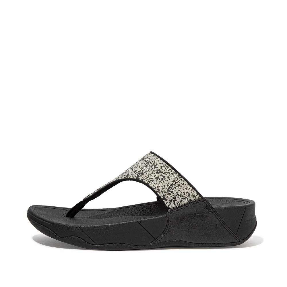 Fitflop Lulu Shimmer Toe-Post - Bayan Sandalet Siyah - 52ZNVOTYG