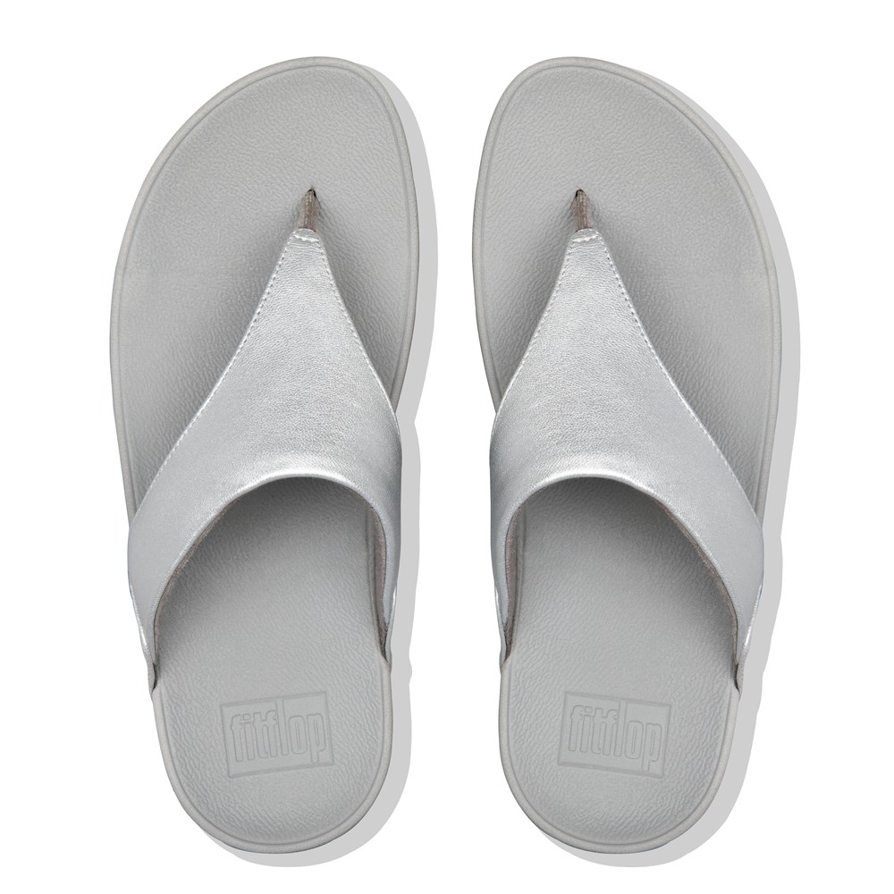 Fitflop Lulu Deri Toe-Post - Bayan Sandalet Gümüş - 43XZVQSWH