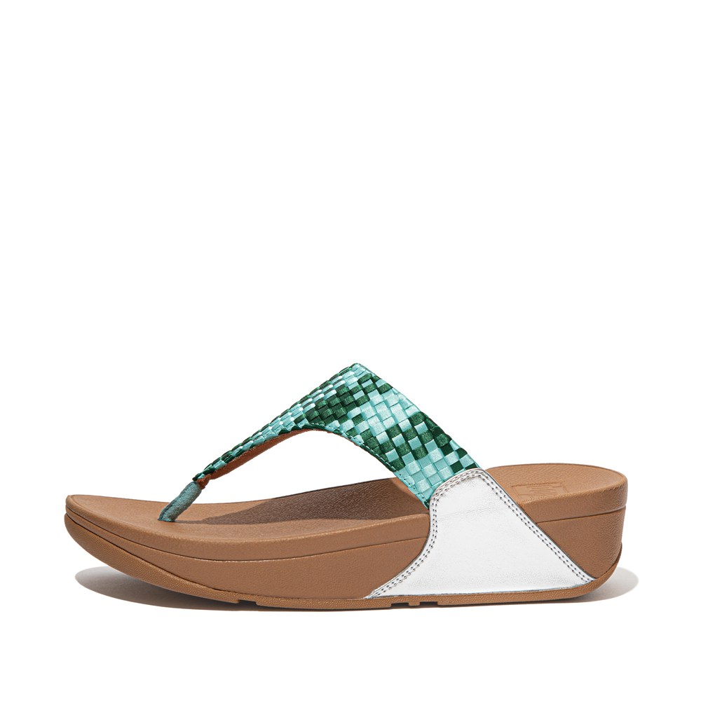 Fitflop Lulu Silky-Weave Toe-Post - Bayan Sandalet Nane Yeşil - 63CSNFTYD