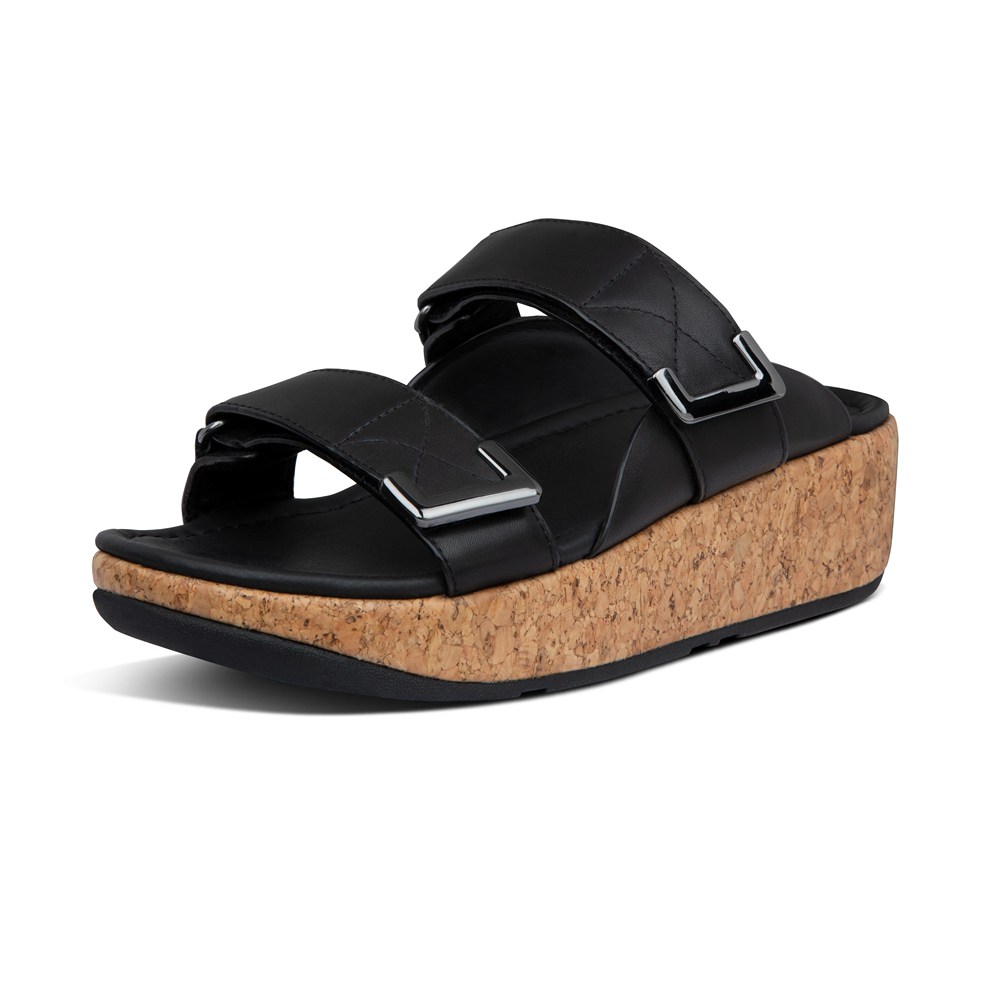 Fitflop Remi Adjustable Deri - Bayan Terlik Siyah - 72ZPLKRYX