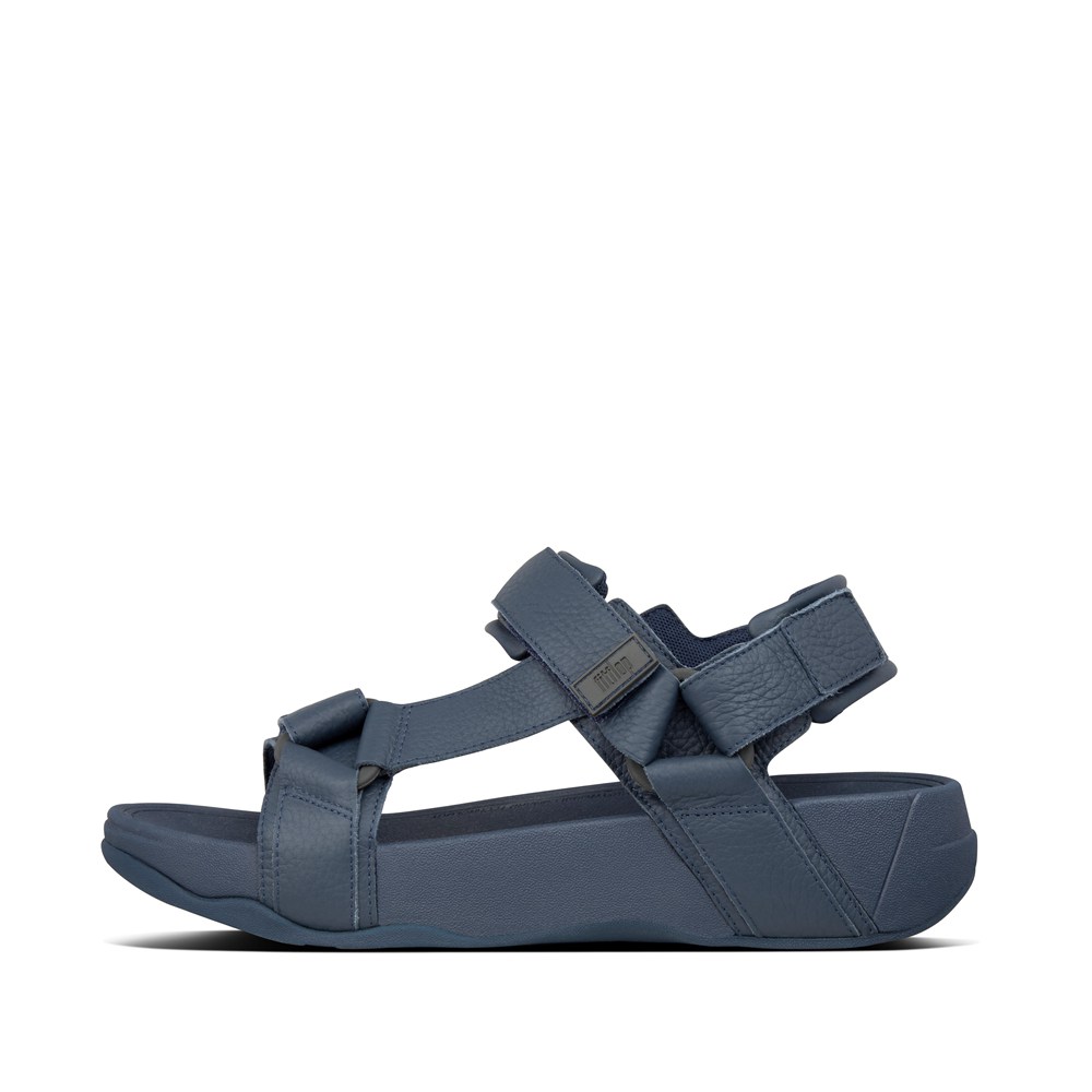 Fitflop Ryker Deri Mix Back-Strap - Erkek Sandalet Lacivert - 84NGXHQWR