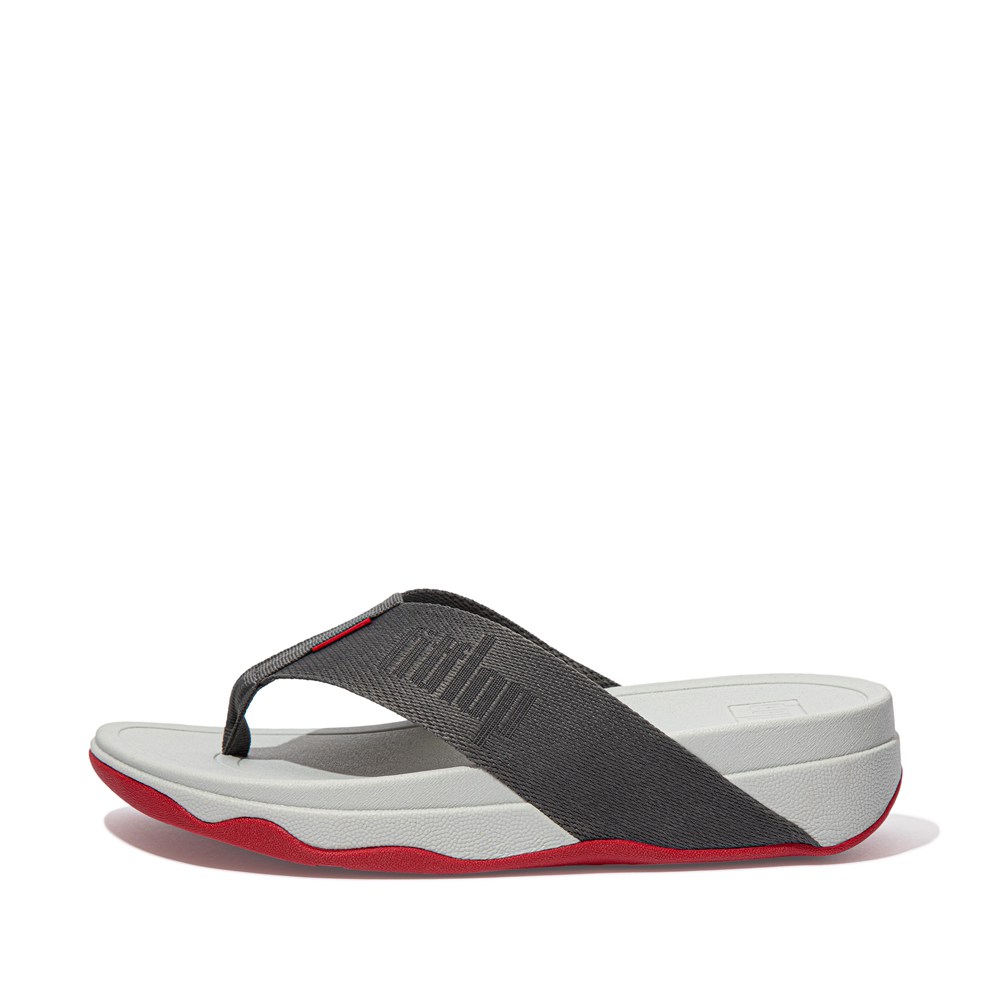 Fitflop Surfa Woven Logo Toe-Post - Bayan Sandalet Gri - 12DGIZPSC