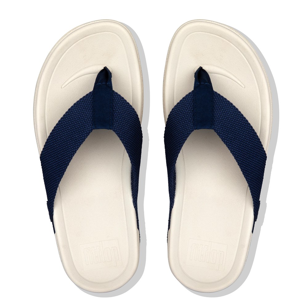 Fitflop Surfer Toe-Post - Erkek Sandalet Lacivert/Bej Rengi - 68PFKYAHS